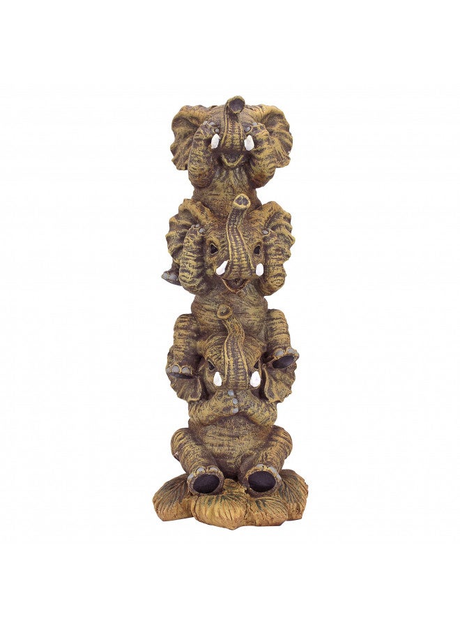 Design Toscano NG33769 Hear-No, See-No, Speak-No Evil Stacked Elephants Collectible Statue, Single,Medium - Image 2
