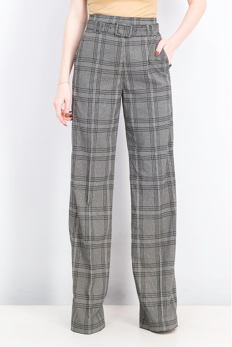 Marciano Women Regular Fit Plaid Pants, Black - Image 1