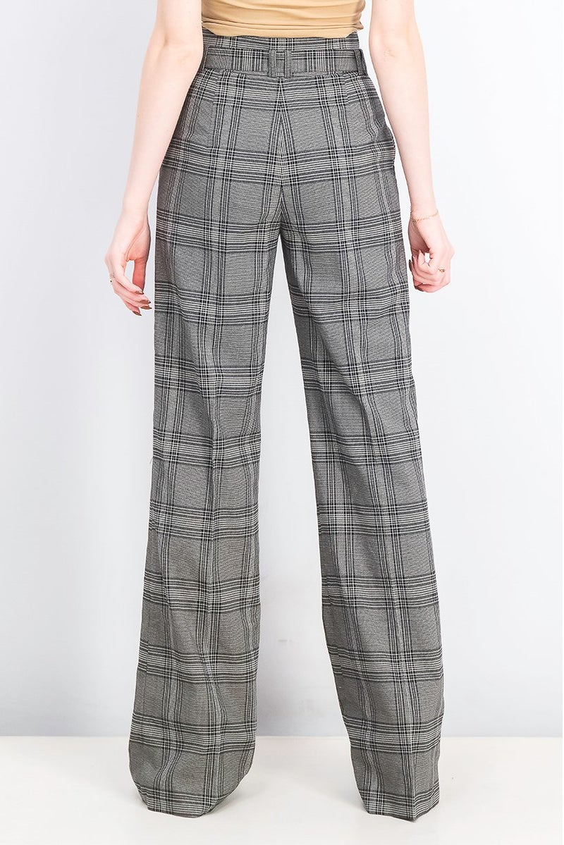 Marciano Women Regular Fit Plaid Pants, Black - Image 3