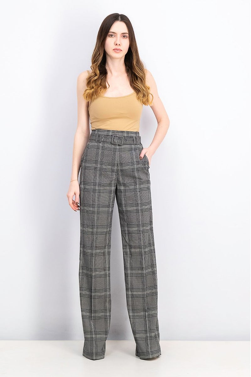 Marciano Women Regular Fit Plaid Pants, Black - Image 2