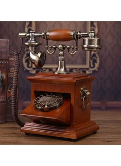 Generic Vintage Retro Antique Landline Phone with Wooden Base Drawer - European Style Old Fashioned Wired Telephone for Home, Office, Cafe, and Restaurant Decoration  - Image 4
