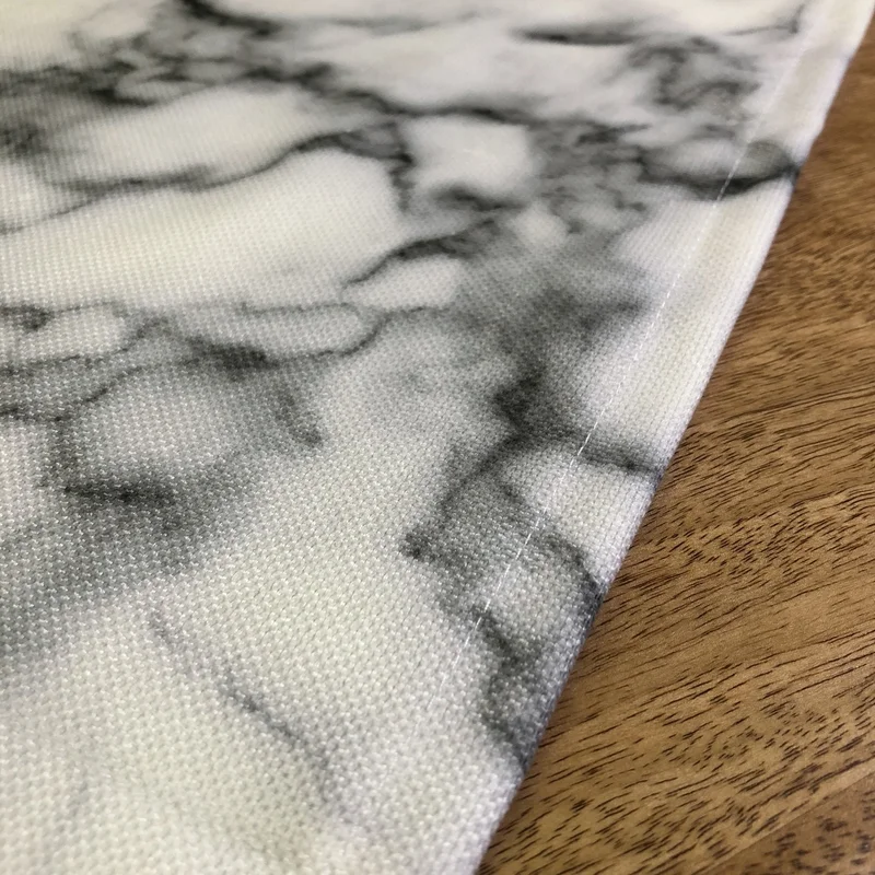 Desenİzmir PatternIzmir White Marble Patterned Square Runner Cover
