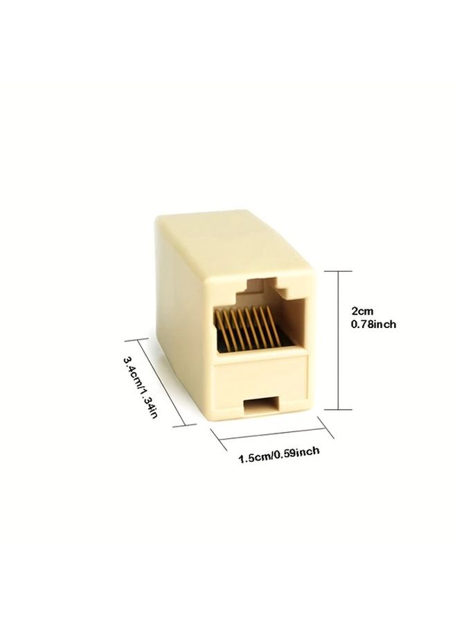 6pcs Premium RJ45 Ethernet Coupler Yellow Copper Plated Cat5 Cat6 Cable Joiner Adapter - Image 2