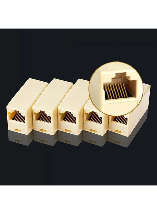6pcs Premium RJ45 Ethernet Coupler Yellow Copper Plated Cat5 Cat6 Cable Joiner Adapter - Image 4
