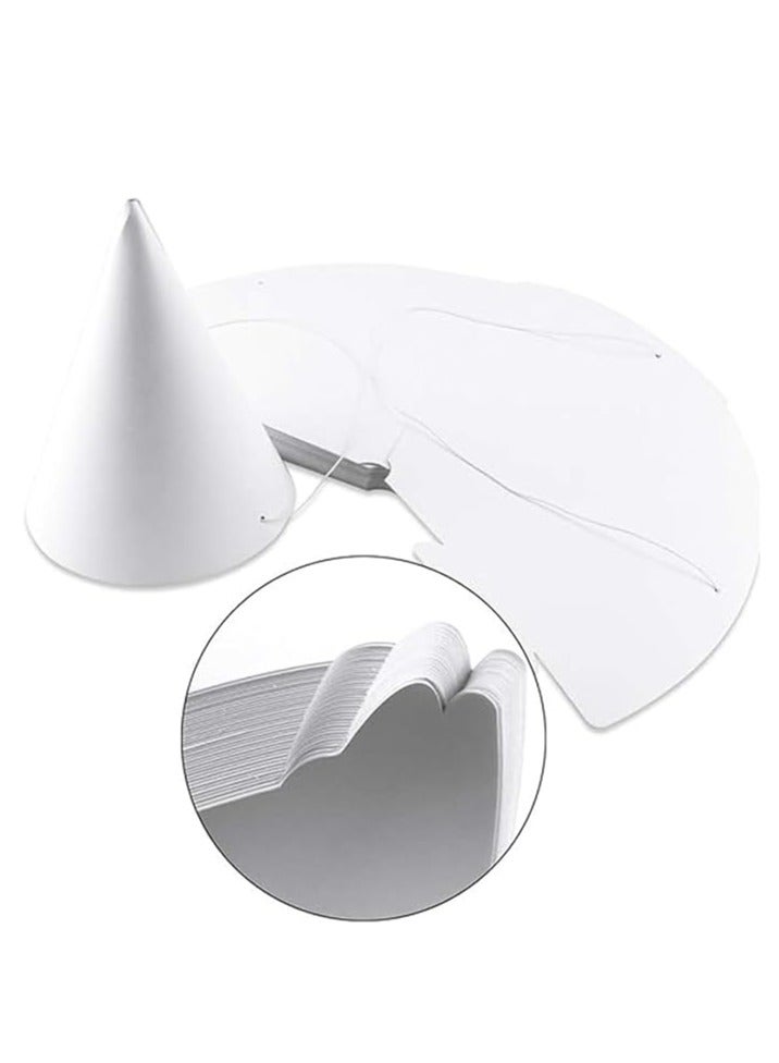 40 Pieces White Party Hats for Kids Birthday, Blank Cones Craft Party Hats Bulk, Plain Paper Hats to Decorate,White Cone Hats for Adults Art DIY Craft Party  Supplies - Image 4