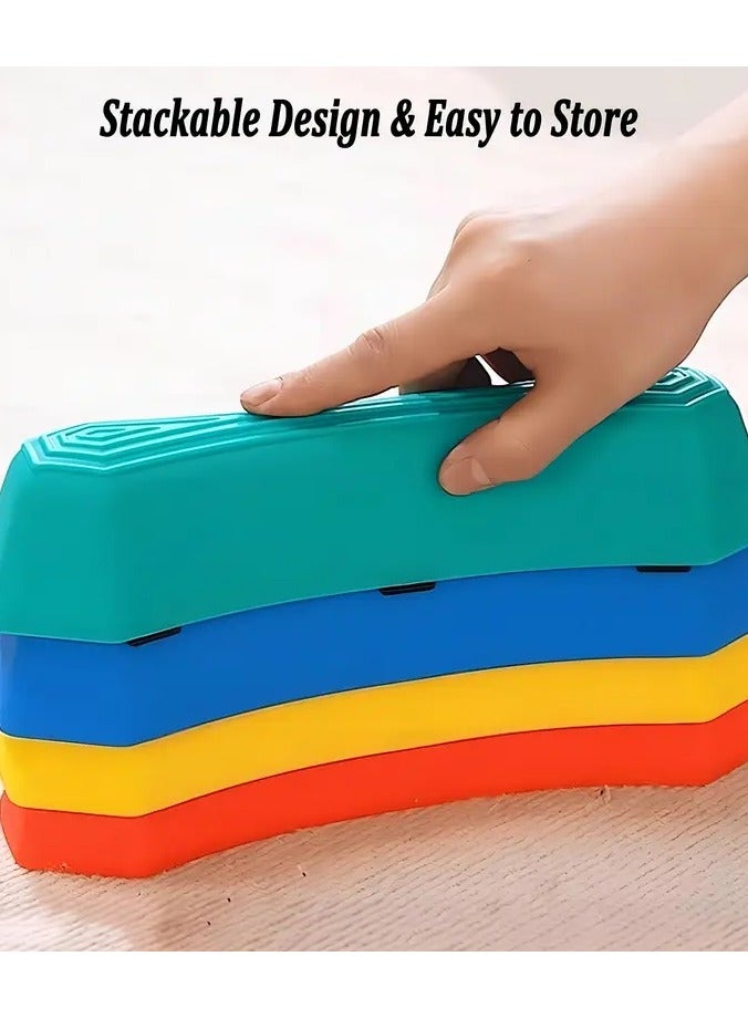 LIXADA 6pcs Kids Balance Stepping Stones Set, Multicolor Plastic Balance Blocks, for Coordination, Gross Motor Skills Development, with Indoor/Outdoor Fitness Obstacle Course for Children Ages 3-12 (Random color) - Image 5