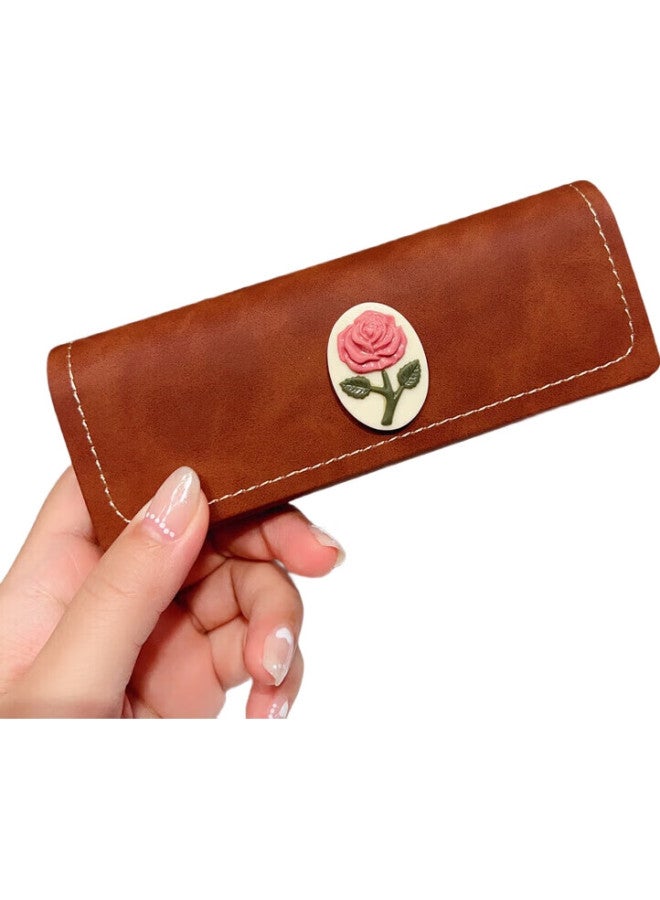 Eyeglass Case, Portable, High-End, Retro Style, Crush-Resistant, Large Capacity, For Myopia Glasses, Sunglasses Storage Bag For Men - Image 1