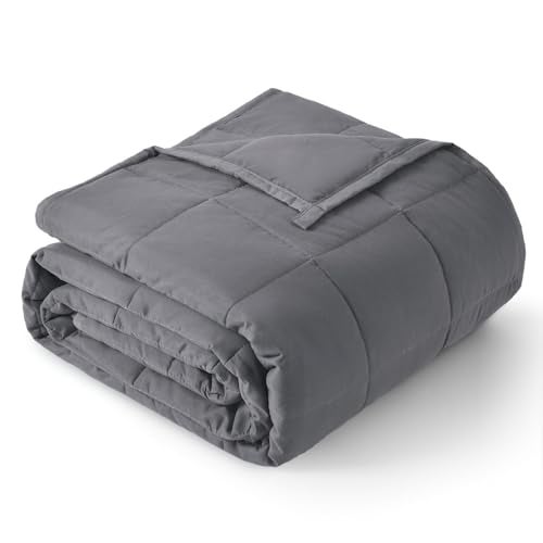 Topblan Weighted Blanket for Adults 20lbs Breathable Cooling Weighted Blanket High Breathability Heavy Blanket Soft Material with Glass Beads for All Season Sofa Bed 60x80 Queen Size Dark Grey