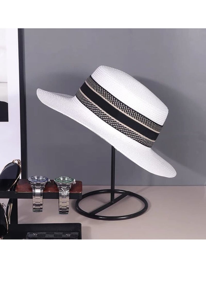 Wig Stand Holder,Hat Racks,Hat Display Stand,12 inch Stable Sturdy Wig Head Holder, Freestanding Durable Hat Holder Storage Stand, Metal Hat Cap Rack Wigs Holder  (black) - Image 2
