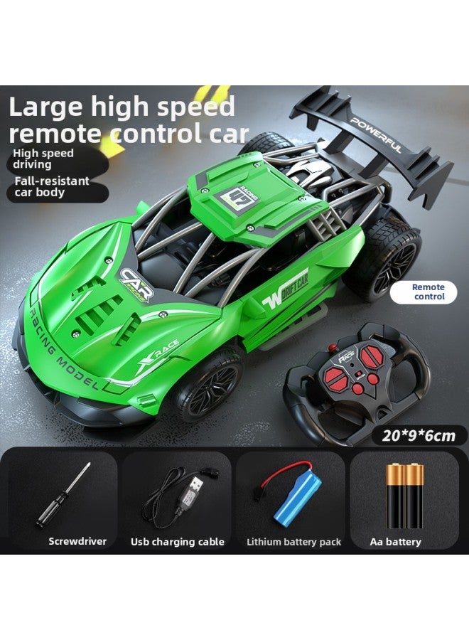 Remote Control Car Charging Version Wireless Racing Car Drifting Fan Small Electric 3 Years Old 4 Children Boy Toy Car-Color:20cm 【green】 High Speed Drift Remote Control Racing-Scale:Luxurious Three Batteries 【103 Minutes Of Battery Life】 Freight Insurance + Replacement If Broken