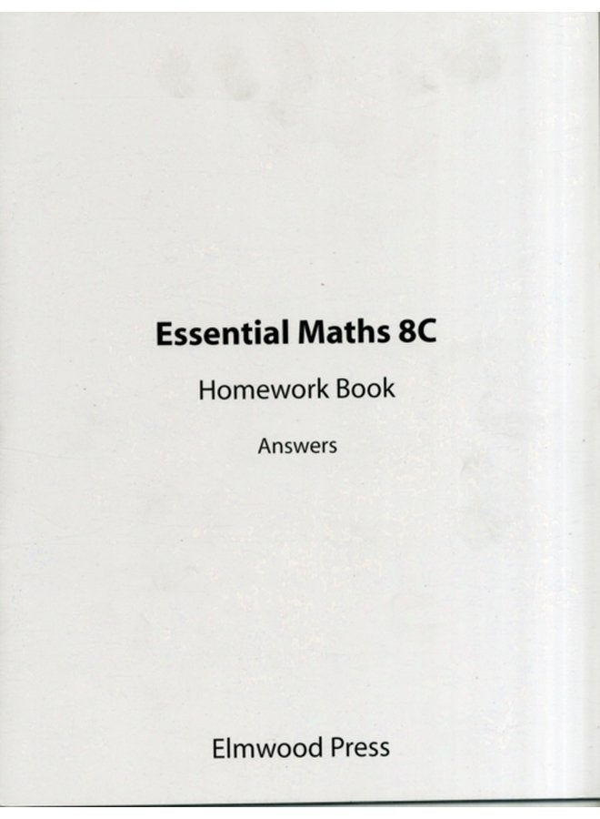 Essential Maths 8C Homework Answers - Paperback