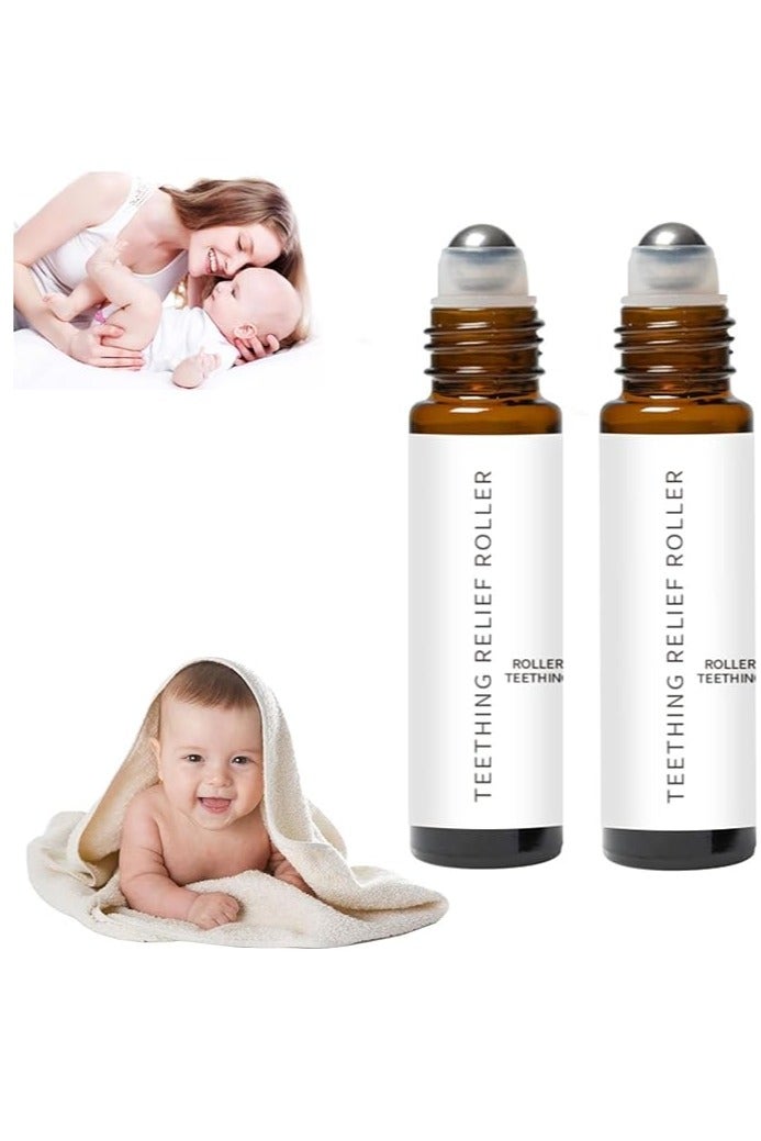ROLLER 2-Pack ROLLER Relieve Teething Pain Baby Teeth Relief Roller Essential Oil 10ML - Image 1