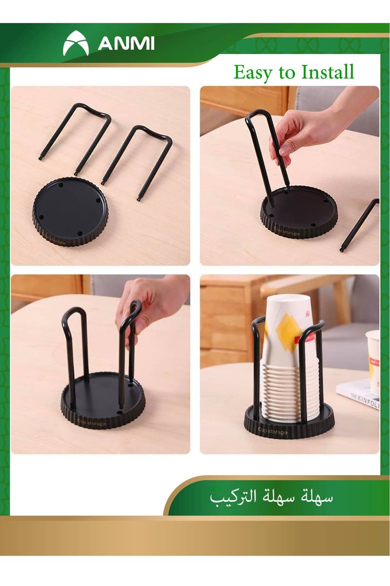 Anmi 2 Pack Paper Cup Holder, Disposable Cup And Lid Holder Organizer, Coffee Cup Dispenser For Counter, Organizer Station for Coffee Milk Tea Shop Restaurant Office Bathroom - Image 4