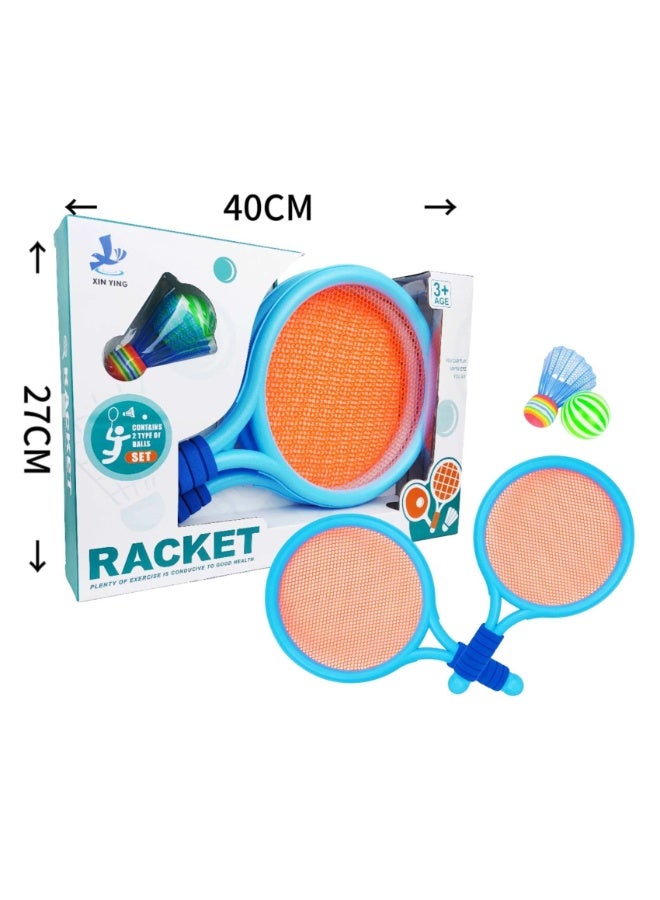 Kids Lightweight Mesh Racket Sports Toy Set - 2-in-1 Badminton & Tennis with Foam Balls & Shuttlecock, Ages 3+ - Image 2