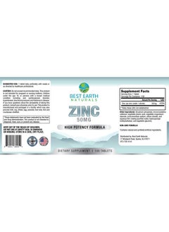 Best Earth Naturals Zinc 50 Mg Immune Support And Antioxidant Supplement 100 Count  - Image 3