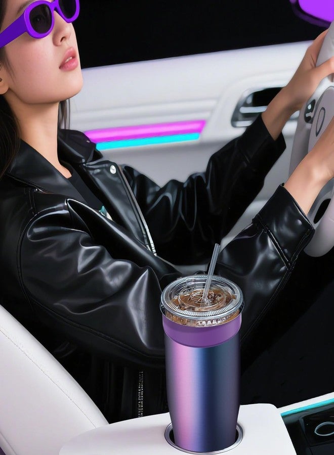 Niceyos Universal Iced Coffee Sleeve - Upgraded Double Wall Reusable Stainless Steel Holder Sleeves Insulator for Cold Drinks Fits Starbucks Dunkin Donuts McDonalds Small Medium Large Cup (Aurora) - Image 5