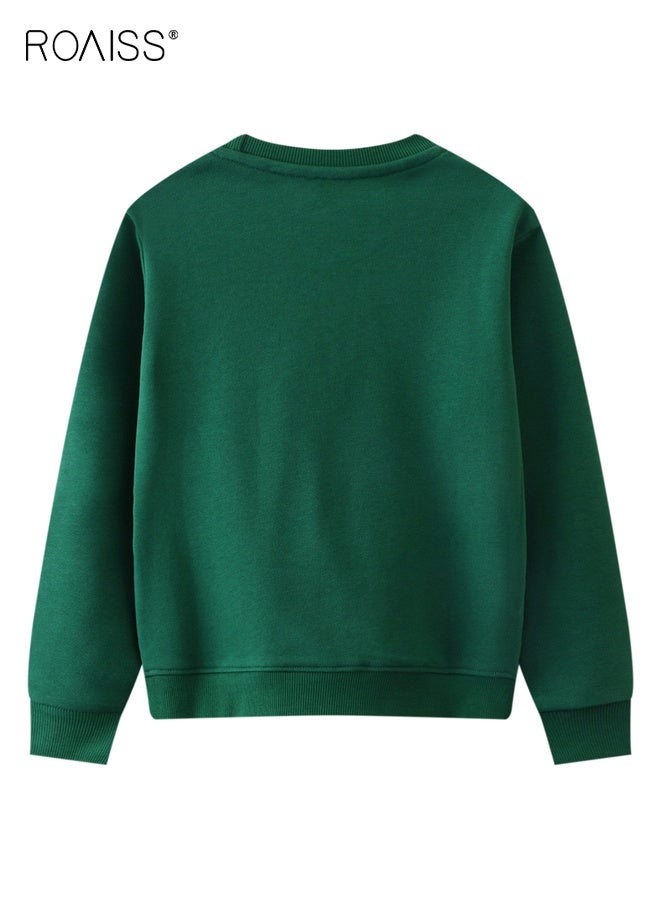 roaiss Toddler Boys Stylish Sweatshirt, Crew Neck Long Sleeve Pullover with Adorable Pattern, Suitable for Daily Wear or Any Occasion - Image 2