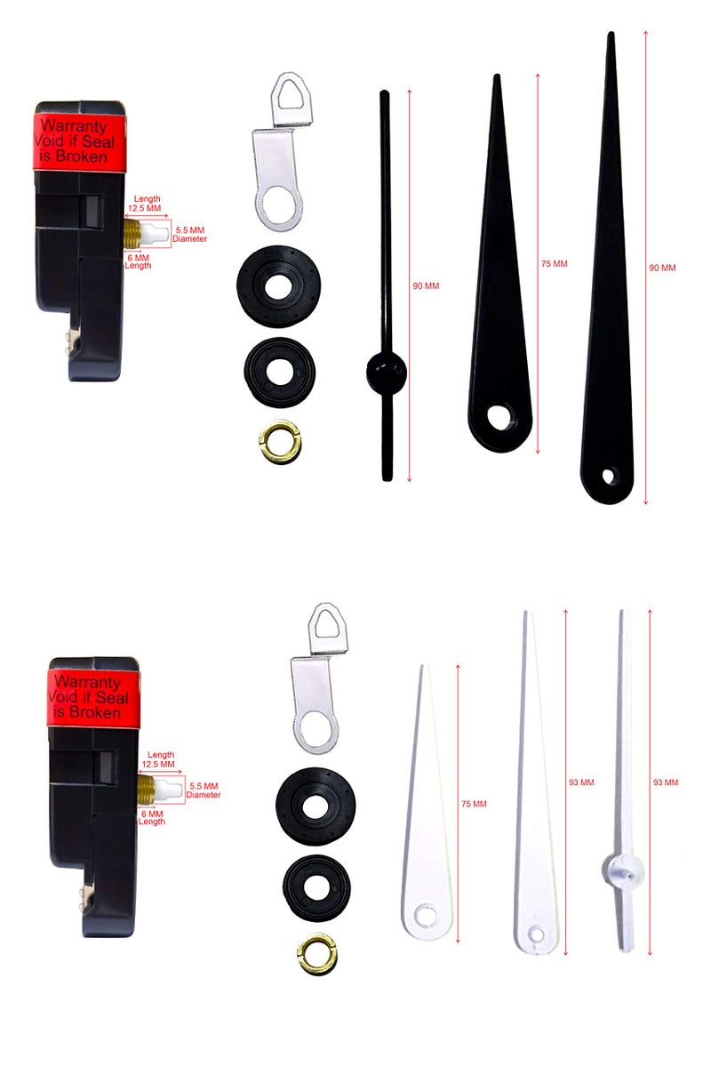 IIK COLLECTION Plastic Quartz Movement Machine with Black and White Hands Kit for Wall Clock (Pack of 2) (IIK-MOV-PL-002-004-Packof2) - Image 5
