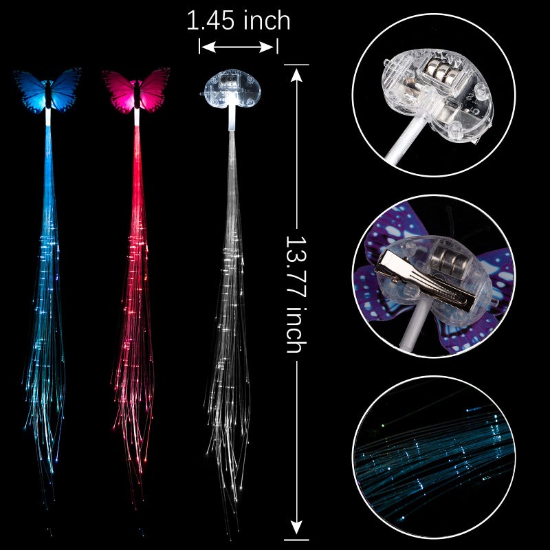 10 Pcs Random Glow in the Dark LED Hair Clips & Extensions - Image 4