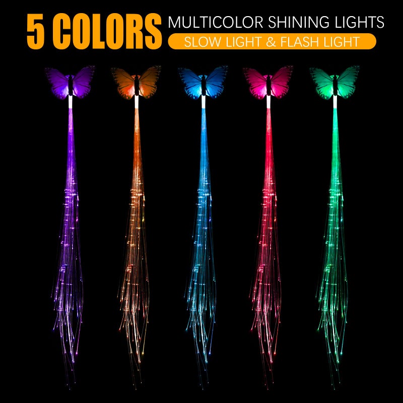10 Pcs Random Glow in the Dark LED Hair Clips & Extensions - Image 3
