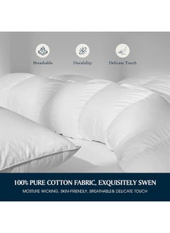 Serta Serta White Goose Feather Down Comforter King Size, Light Warmth 300 Thread Count Down Duvet Insert 100% Cotton Down Proof Cover 500 Fill Power Duvet Comforter Hypoallergenic  - Image 5