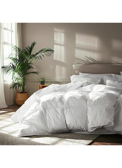 Serta Serta White Goose Feather Down Comforter King Size, Light Warmth 300 Thread Count Down Duvet Insert 100% Cotton Down Proof Cover 500 Fill Power Duvet Comforter Hypoallergenic  - Image 1
