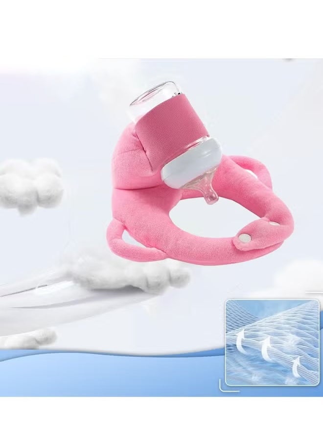 Berma Baby Baby feeding pillow Baby support bottle holder Bottle feeding holder Baby feeding pad Newborn anti-spitting pillow Baby anti-bias head pillow - pink  - Image 3