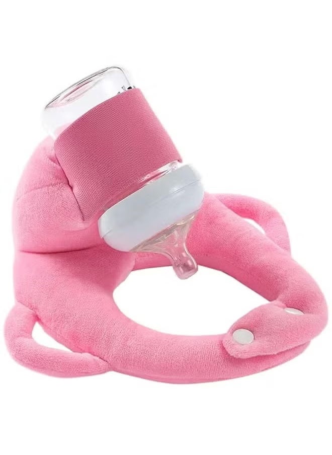 Berma Baby Baby feeding pillow Baby support bottle holder Bottle feeding holder Baby feeding pad Newborn anti-spitting pillow Baby anti-bias head pillow - pink  - Image 1
