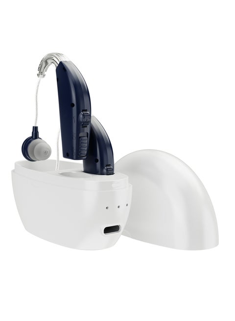Hearing Aids, Hearing Aids For Seniors With Hearing Loss, Noise Cancellation, Volume Control, Rechargeable, With Portable Charging Case