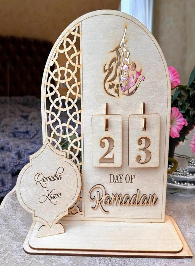 VOGATORE Ramadan Kareem Calender for Ramadan Mubarak Decoration Eid Decoration & Ramadan Gifts Table Decor - Image 1