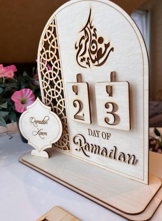 VOGATORE Ramadan Kareem Calender for Ramadan Mubarak Decoration Eid Decoration & Ramadan Gifts Table Decor - Image 4