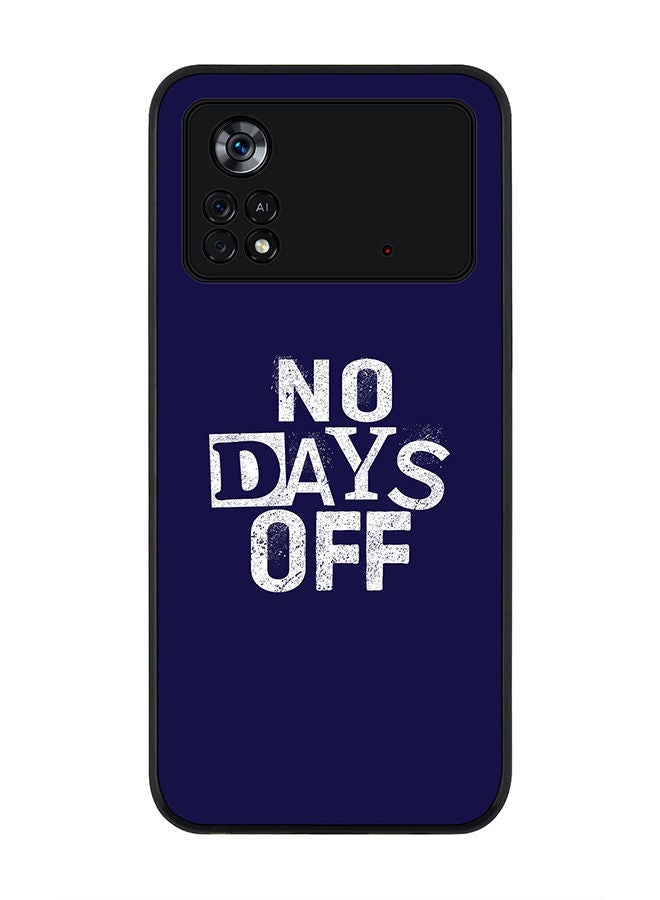 Stylizedd حافظة سوداء متينة لهاتف Poco M4 Pro 4G، حافظة رفيعة، حواف مطاطية مرنة، مضادة للسقوط، غلاف TPU جل رقيق - لا أيام عطلة - Image 1