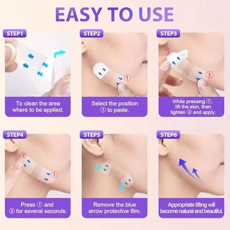 GQ 40PCS Face Tape Face Lift Tape Invisible Face Tape Lifting Invisible Instant Face Tape for Wrinkles Sagging Skin Double Chin - Image 5