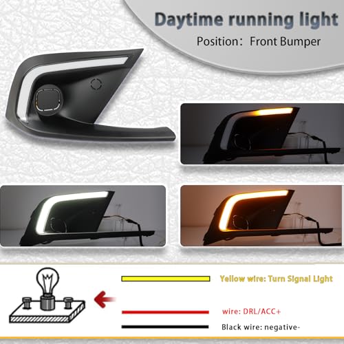 PGTOPONE Switchback White/Amber LED Front Fog Daytime Running Lamp Dynamic Sequential LED Turn Signal Light Function Compatible with Honda CIVIC 11th 2022 LX EX Touring Sport - Image 2