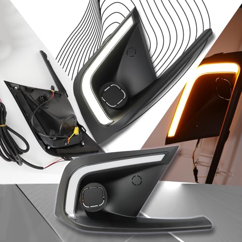 PGTOPONE Switchback White/Amber LED Front Fog Daytime Running Lamp Dynamic Sequential LED Turn Signal Light Function Compatible with Honda CIVIC 11th 2022 LX EX Touring Sport - Image 5