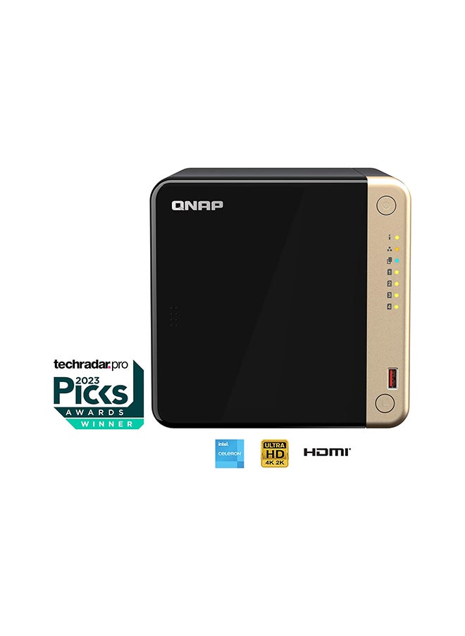 Qnap 4-Bay NAS, Intel Celeron N5105/N5095 CPU, 8 GB DDR4 Memory, 4 x 3.5-inch SATA 6Gb/s, PCIe Slot, USB 3.2 Gen 2 (10Gbps) Port, 90W PSU (NO HDD) | TS-464-8G