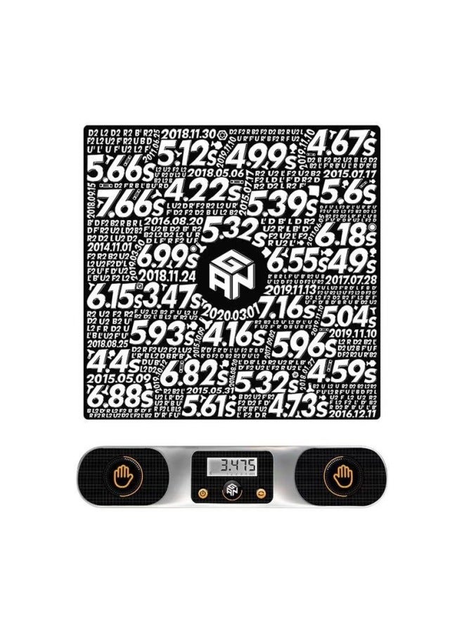 GAN Smart Timer Rubik's Cube Competition Timer Cube Timer Silver Knight Black Samurai Bluetooth Timer-Color:GAN Timer Silver Knight + Silver Buckle Training Pad  - Image 1