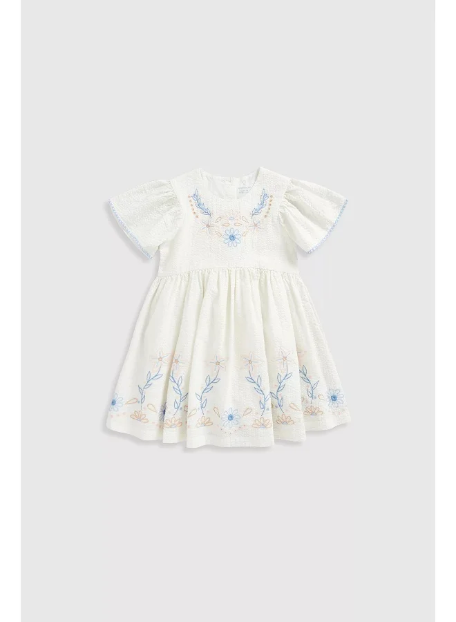 mothercare White Embroidered Dress