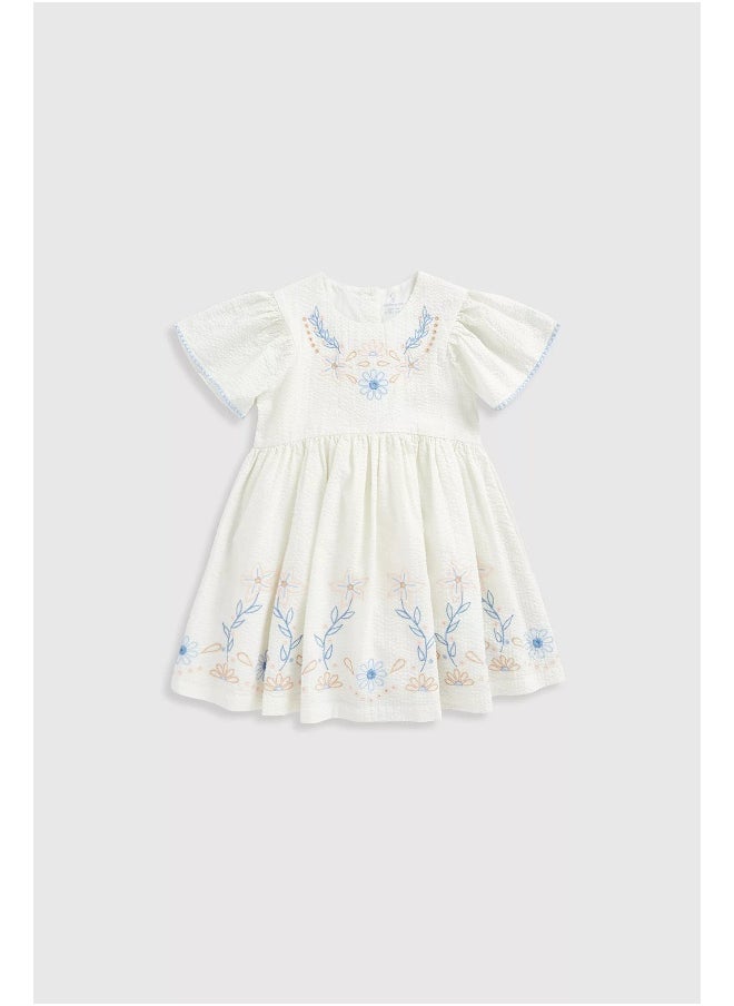 mothercare White Embroidered Dress  - Image 2