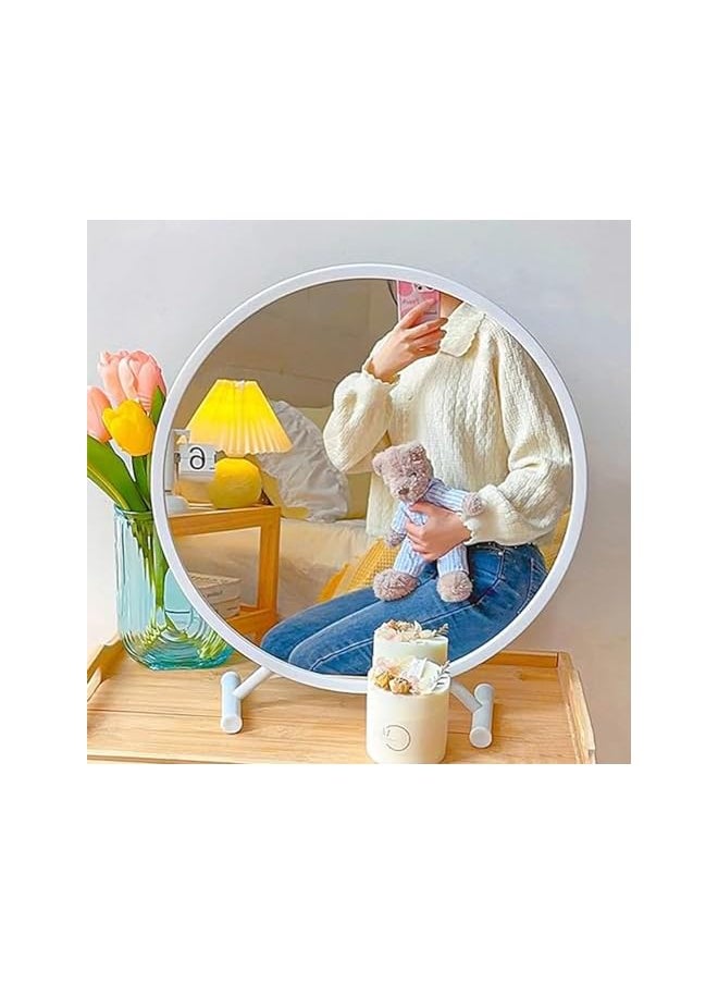 The Bros Makeup Mirror, Round Vanity Mirror, Aesthetic Makeup Vanity Table Mirror for Dressing Table, Bedroom 43 x 26 cm  - Image 5