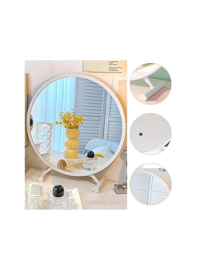 The Bros Makeup Mirror, Round Vanity Mirror, Aesthetic Makeup Vanity Table Mirror for Dressing Table, Bedroom 43 x 26 cm  - Image 3