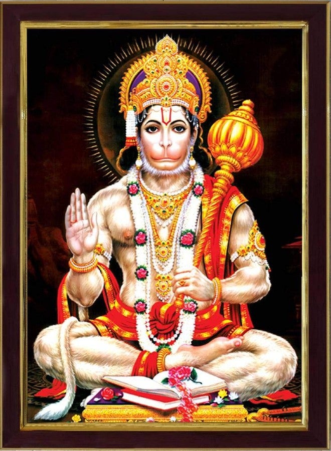 SAF paintings Lord Hanuman Ji SAFR3299 Sparkle Coated Digital Print Painting (13.25 inch x 9.25 inch) SAFR3299 - Image 1