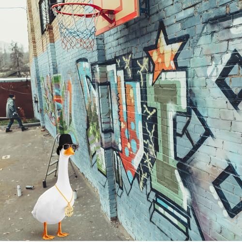 Sunnymove 80s90s Porch Goose Outfit Bucket Hat Halloween Goose Outfit for 1723 Porch Statue Garden Patio Statue DecorBlack - Image 3