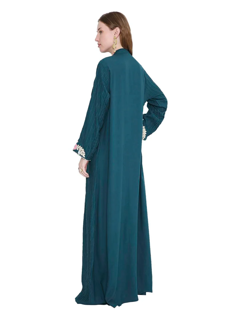 هانا آند سارا refined long viscose farasha with stunning thread embroidery arabic kaftan jalabiya dress
