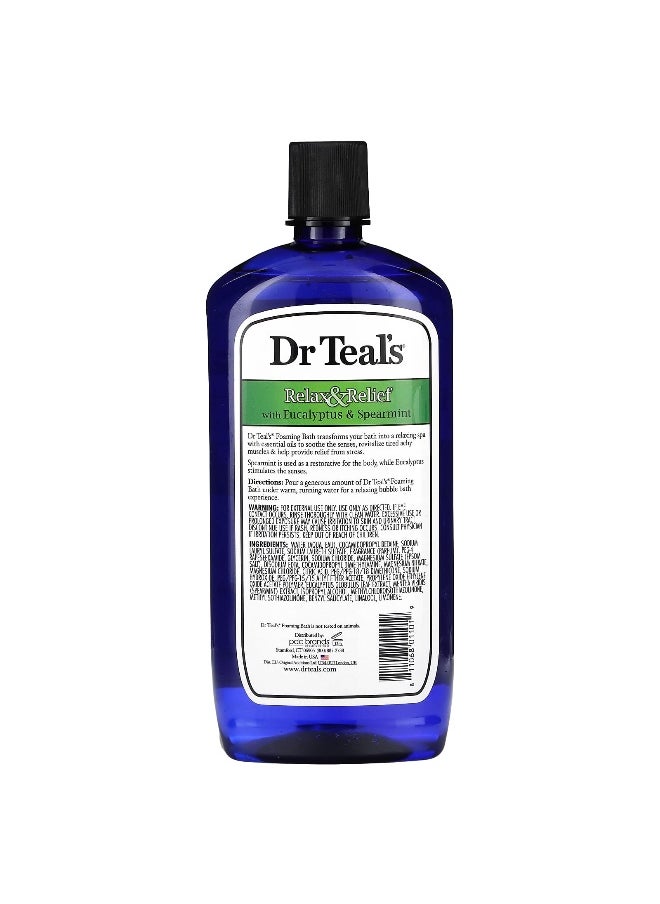 Dr. Teal's, Foaming Bath With Pure Epsom Salt, With Eucalyptus & Spearmint, 34 fl oz (1,000 ml)