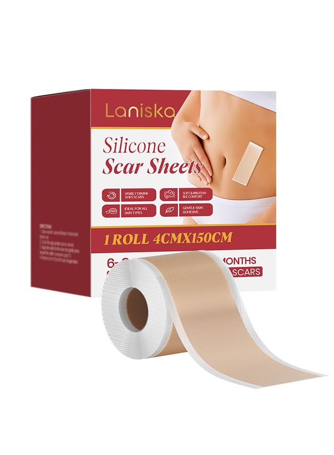 LANISKA Silicone Scar Sheets – Silicone Scar Tape for Surgical Scars – Scars Treatment for C-Section Recovery, Stretch Marks, Tummy Tuck – Waterproof and Ultra-Soft - Image 1