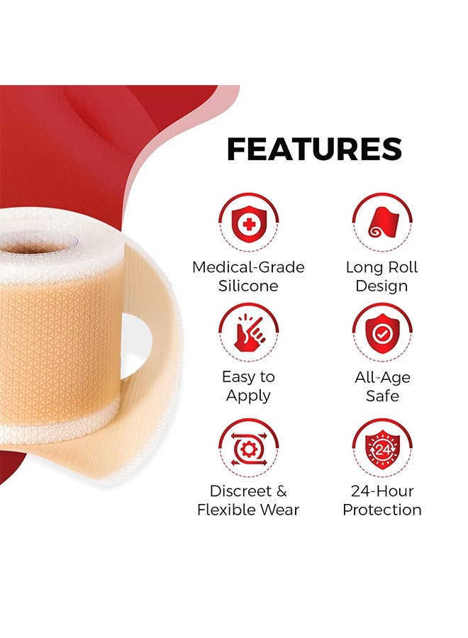LANISKA Silicone Scar Sheets – Silicone Scar Tape for Surgical Scars – Scars Treatment for C-Section Recovery, Stretch Marks, Tummy Tuck – Waterproof and Ultra-Soft - Image 3