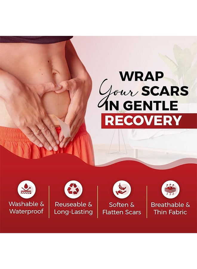 LANISKA Silicone Scar Sheets – Silicone Scar Tape for Surgical Scars – Scars Treatment for C-Section Recovery, Stretch Marks, Tummy Tuck – Waterproof and Ultra-Soft - Image 2