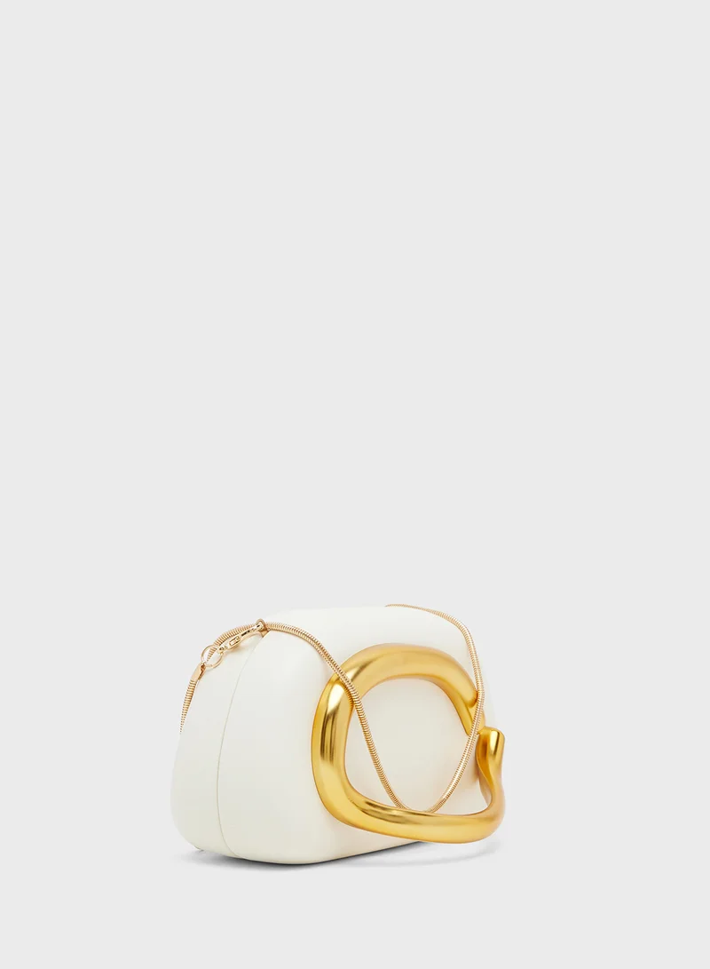 ELLA Gold Accent Statement Chain Clutch