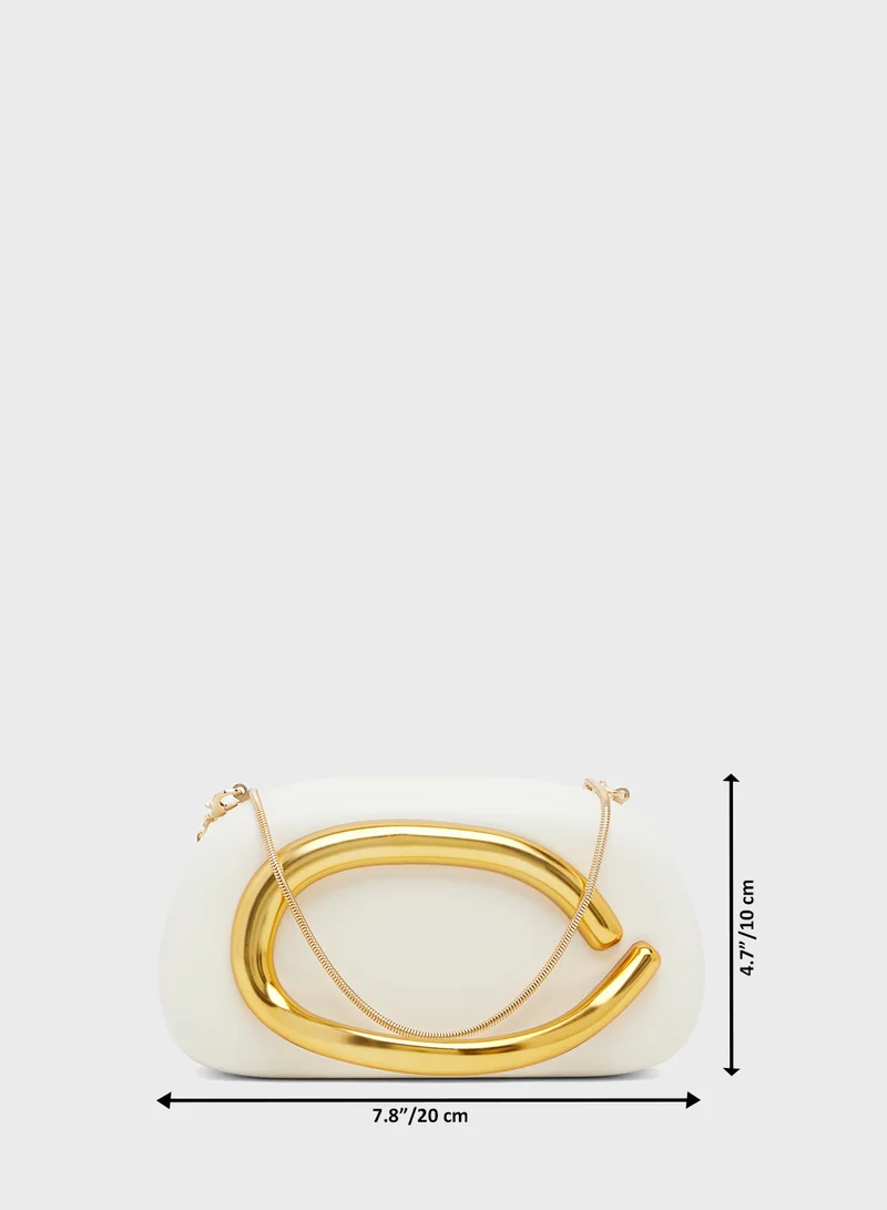 ELLA Gold Accent Statement Chain Clutch